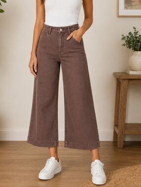 SONOMA Goods for Life Wide Leg Crop Jeans – Women’s Size 4 – Brown Stretch